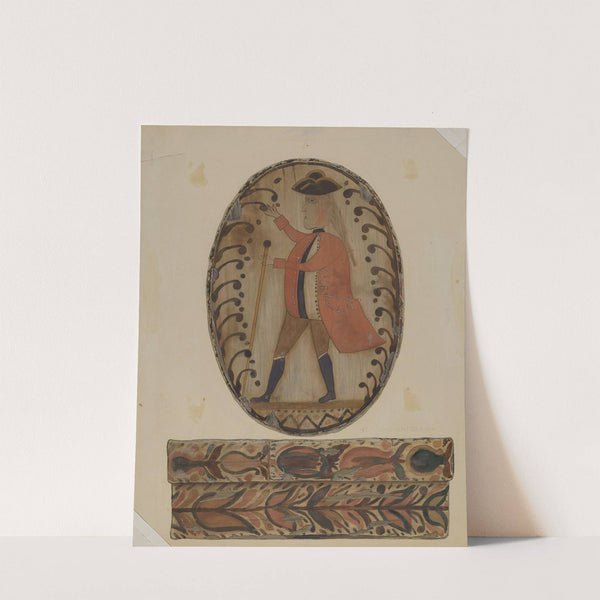 Pa. German Painted Wooden Box by Elmer G. Anderson