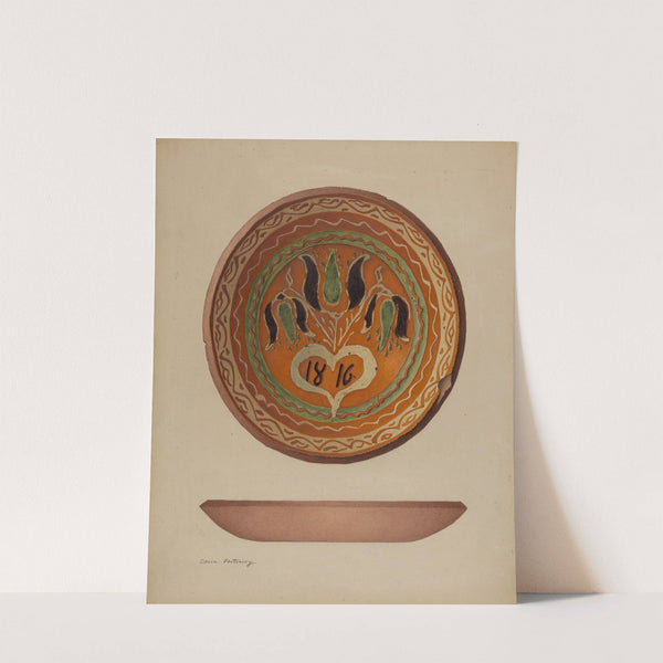 Pa. German Scraffito Plate by Aaron Fastovsky