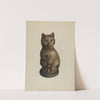 Pa. German Seated Chalkware Cat by Mina Lowry
