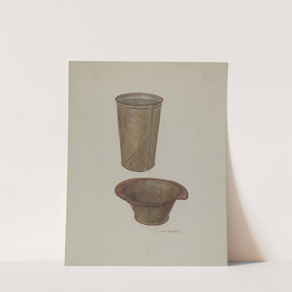 Pa. German Shaving Mug and Basin by Carl Strehlau