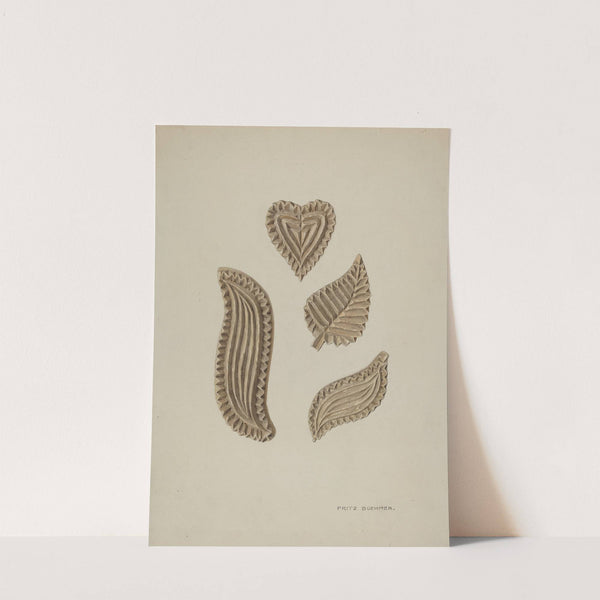 Pa. German Stamping Blocks for Homespun Cotton or Linens by Fritz Boehmer