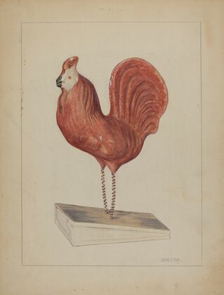 Pa. German Toy Bellows Rooster