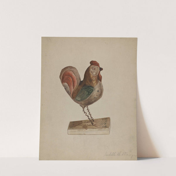 Pa. German Toy Rooster with Bellows by Isabelle De Strange