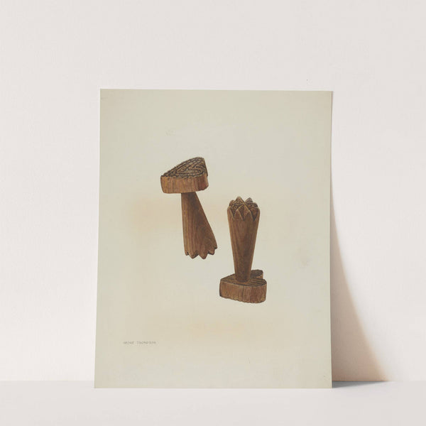 Pa. German Treen Double Butter Stamp by Archie Thompson