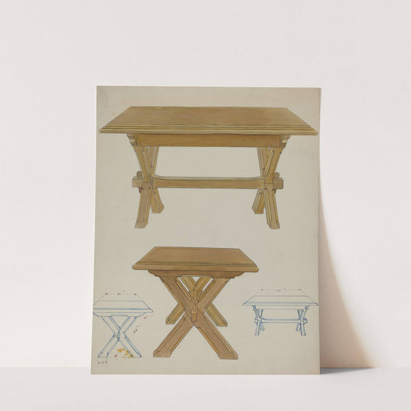 Pa. German Trestle Table by Lawrence Porth