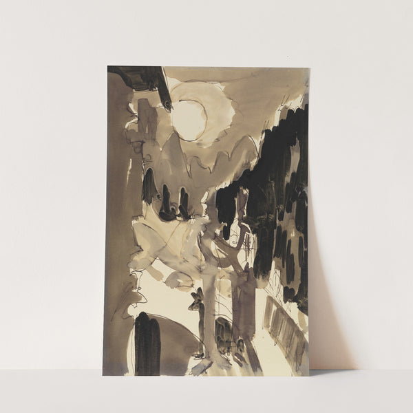 Paar im Mondlicht vor dem Haus (ca 1928) by Ernst Ludwig Kirchner