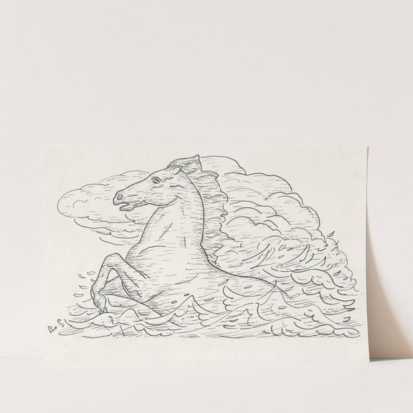 Paard in zee (1891) by Leo Gestel