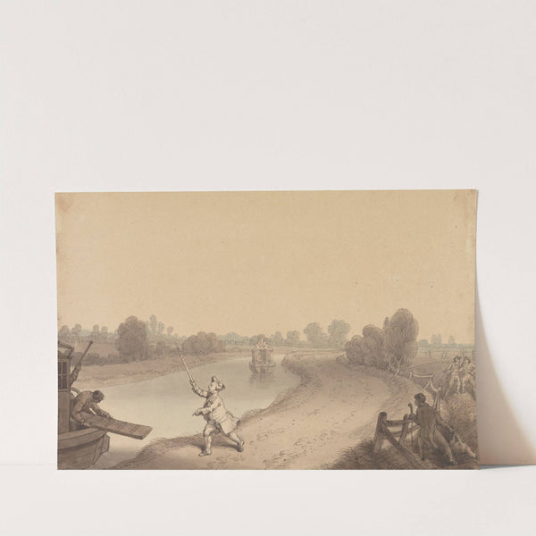 Paddington Canal; The Junction at Wormwood Scrubbs, with a Passenger Hailing the Uxbridge Passage Boat by Edward Francis Burney