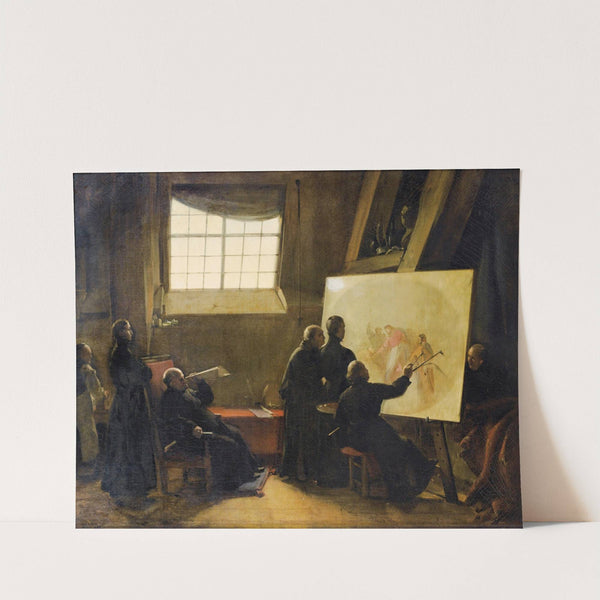 Padre Pozzo Painting In His Studio Surrounded By Monks Of His Order (1838) by François-Marius Granet
