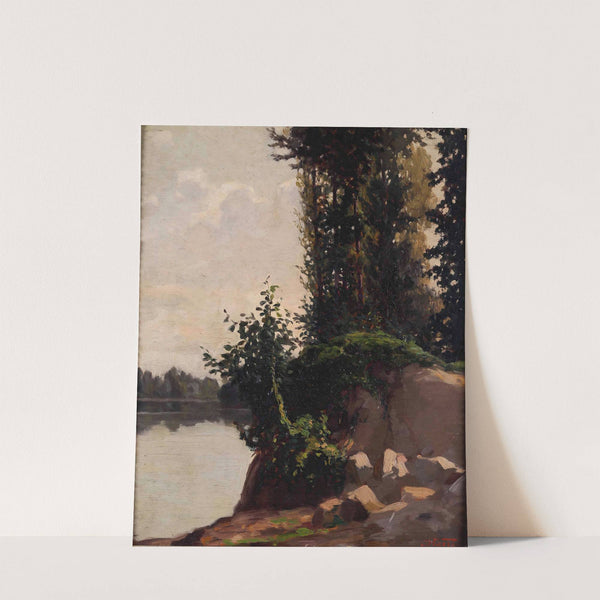 Paesaggio sull’Orba con roccia e rampicante by Cesare Viazzi