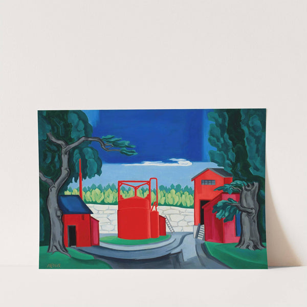 Pagoda (Red Tank West Quincy) by Oscar Bluemner