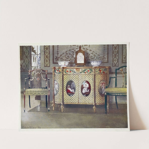 Painted commode and chairs by Edwin Foley