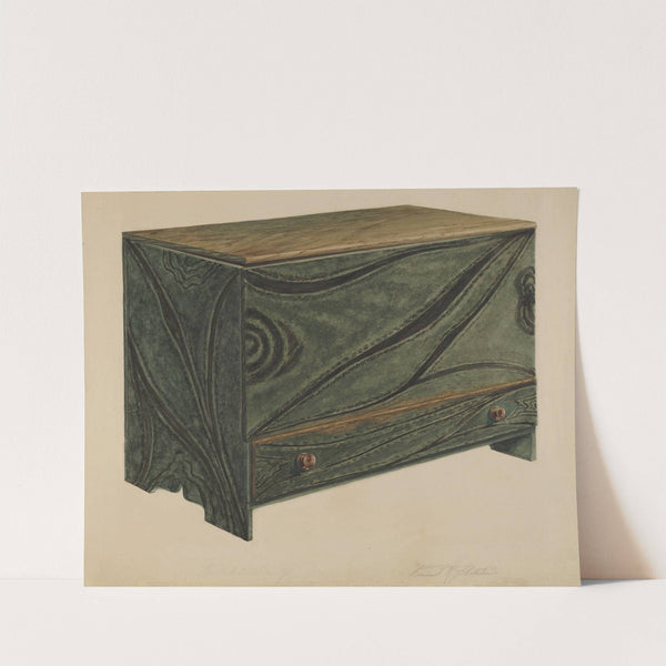 Painted Wooden Chest by Daniel Fletcher