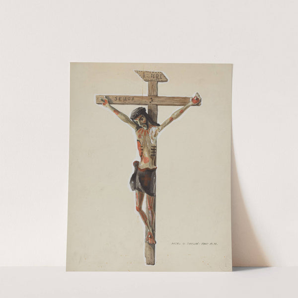 Painted Wooden Crucifix by Majel G. Claflin