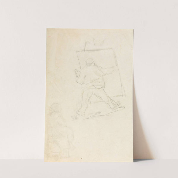 Painter at Easel, probably a Caricature of Frits Thaulow (1883) by Gustav Wentzel