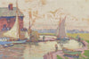 Painting of Sailboats in Harbor against Pastel Sky (1934-1943)