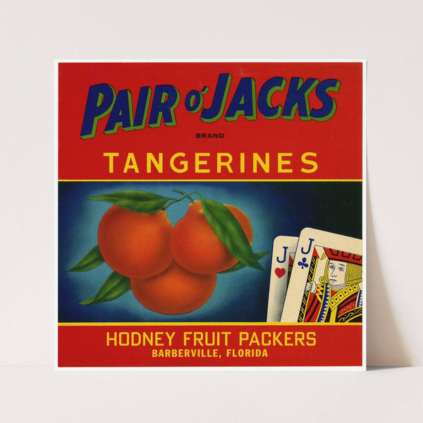 Pair O’Jacks Brand Tangerines Label (1930-1950)
