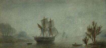 Paisaje de la costa con veleros (between 1840 and 1870)