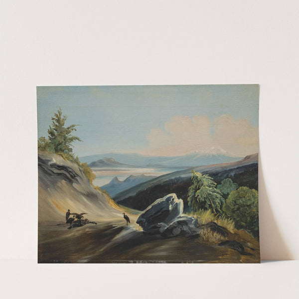 Paisaje de sendero con el Iztaccíhuatl en la lejanía by Johann Moritz Rugendas