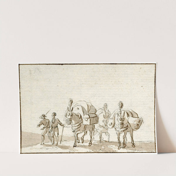 Pakezels geleid door enkele mannen by Otto Howen