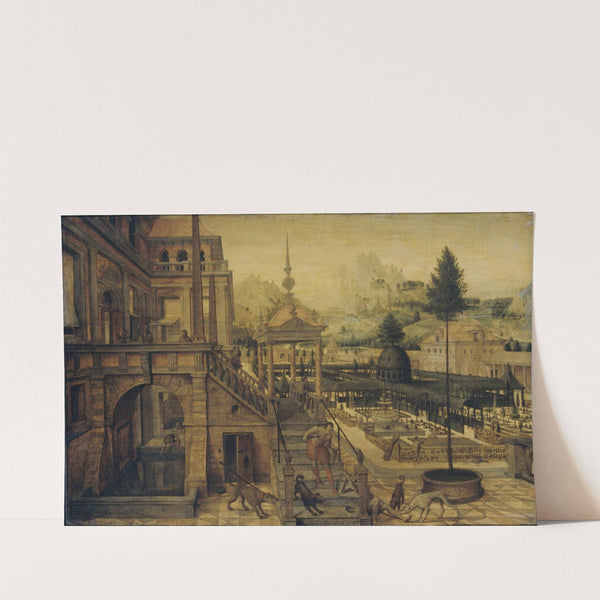 Palace Gardens with Poor Lazarus in the foreground by Hans Vredeman de Vries