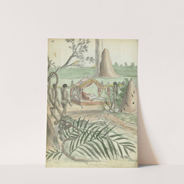 Palankijn met dragers by Jan Brandes