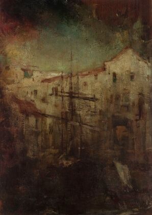 Palette; View of houses in an Italian city (1891)