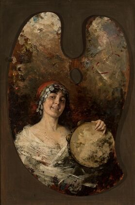 Palette with a portrait of a young Gipsy woman (1894)