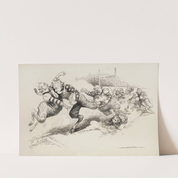 Pan-American as a football game, with the players representing different countries (1903) by William Henry Walker