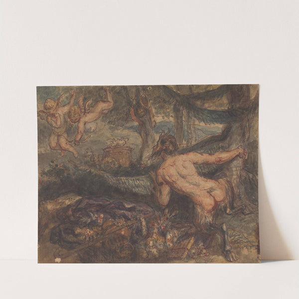 Pan, Spying, From Behind a Tree, at Putti, Shooting Arrows by Robert Smirke