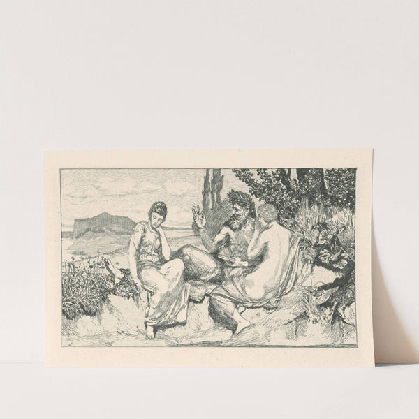 Pan utešuje Psyché (1881) by Max Klinger