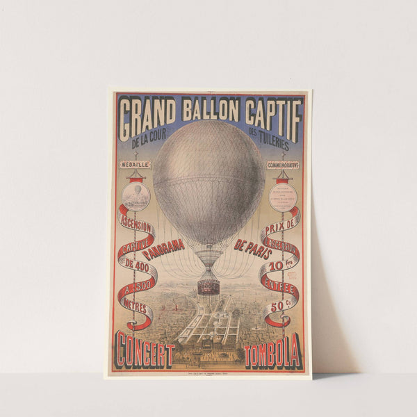 Panorama de Paris. Vue de la nacelle du Grand Ballon captif de la Cour des Tuileries (1879) by Imp. Emile Lévy