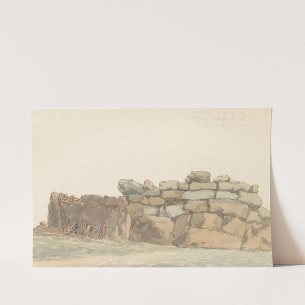 Panorama met monument van Feniciërs of Carthagen op eiland Gozo (1778) by Abraham-Louis-Rodolphe Ducros