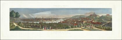 Panorama von Prag Nach der Natur im Volksgarten aufgenommen (1840) — size preview