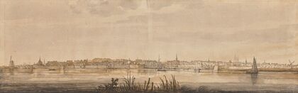 Panoramic View of Dordrecht and the River Maas