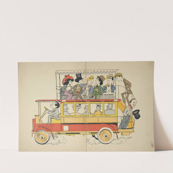 Panthéon – Champs-Elysées, Compagnie générale des autobus (1900-1925) by Georges Goursat (Sem)