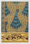Paons dans les sorbiers, pochoir; poissons et algues, bordure