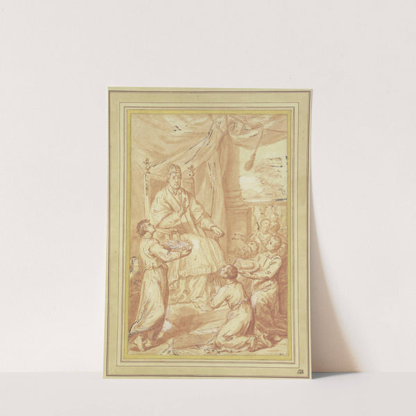 Papst Clemens XI. umgeben von vielen ihn verehrenden Personen by Giovanni Maria Morandi