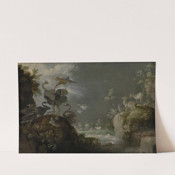 Paradijselijk landschap met dieren by Roelant Savery