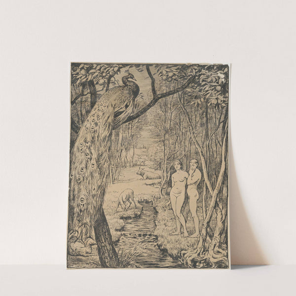 Paradise (paradise with peacock) (1892) by Hans Thoma