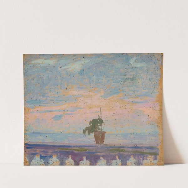 Parapet of balcony with flower pots by Jan Rembowski