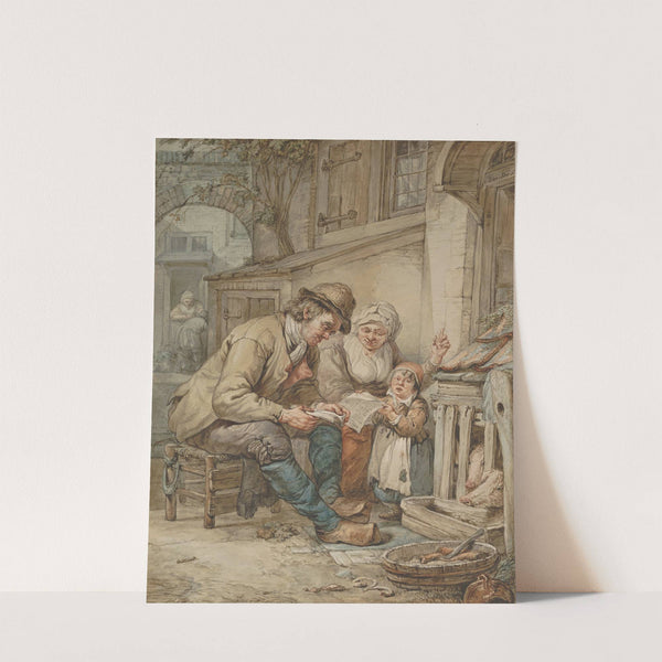 Parents Teaching Their Daughter a Song by Abraham Van Strij