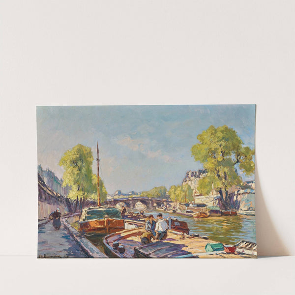 Paris, a View of Pont New by Henri Alphonse Barnoin