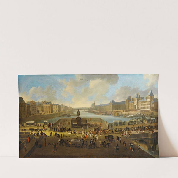Paris; A View Of The Pont Neuf With Royal Parade by Jean Baptiste Martin