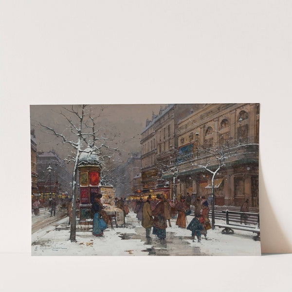 Paris, boulevard en hiver by Eugène Galien-Laloue