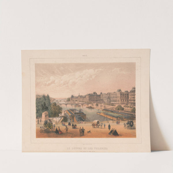 Paris. Le Louvre et les Tuileries vue prise du Pont Neuf (1870-1879) by Charles Rivière