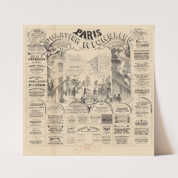 Paris, quartier Richelieu (1862) by Imp. Proust