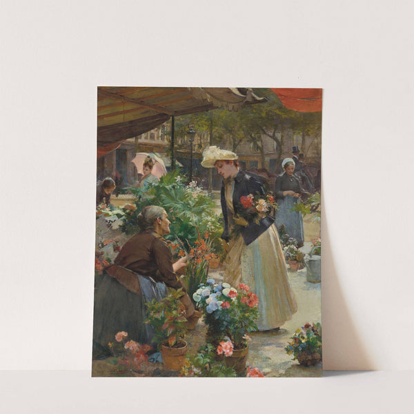 Paris - The Flower Market on the Île de la Cité by Louis Marie De Schryver