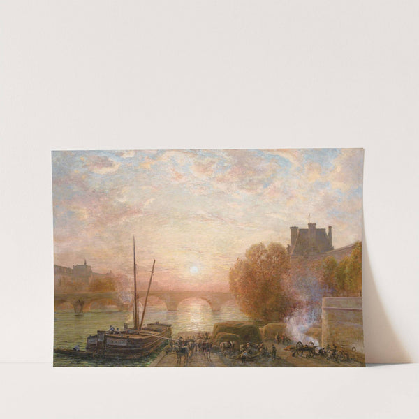 Paris, The Seine And The Louvre At Sunset by Henri Zuber