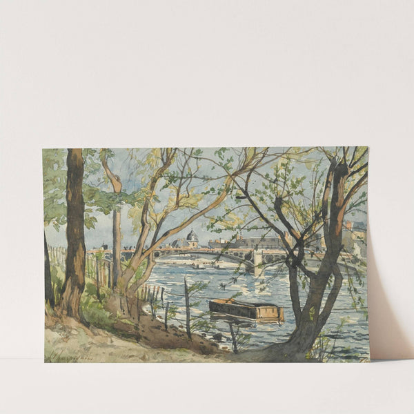 Paris, View Of The Seine With The Carrousel Bridge by Henri-Joseph Harpignies
